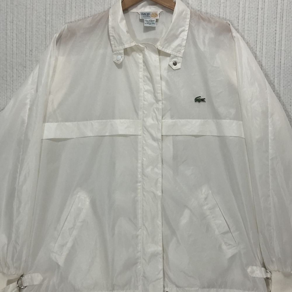 Vintage Izod Club Lacoste Womens XL Windbreaker Jacket Nylon Track Full Zip